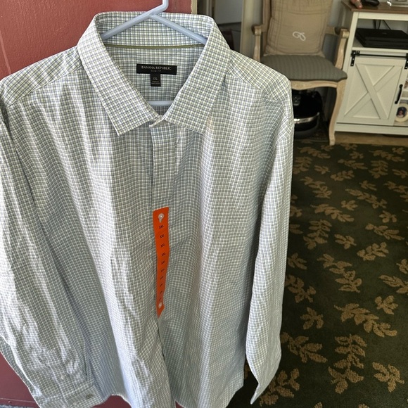 New Banana Republic Men's Blue Checkered Shirt size XXL - Picture 3 of 7